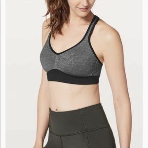 Lululemon Speed Up Bra *High Support C/D Cup Heather Grey and Black Mesh | Sz 6